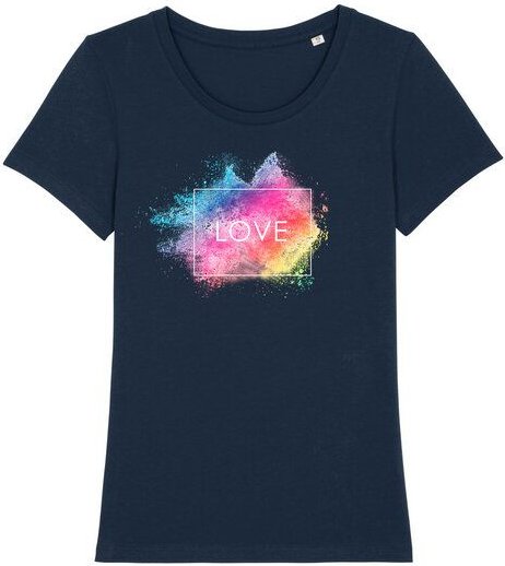 Bio Damen Rundhals T-Shirt Amorous "Colour Love" von Human Family