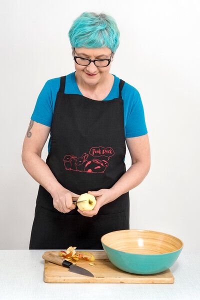 Hirschkind Bio-Kochschürze "Punk-Rock" handgewebt Fair-Trade