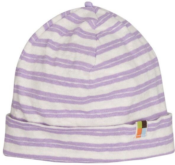 loud + proud Kinder Mütze Streifen mit Leinen, GOTS-zertifiziert
