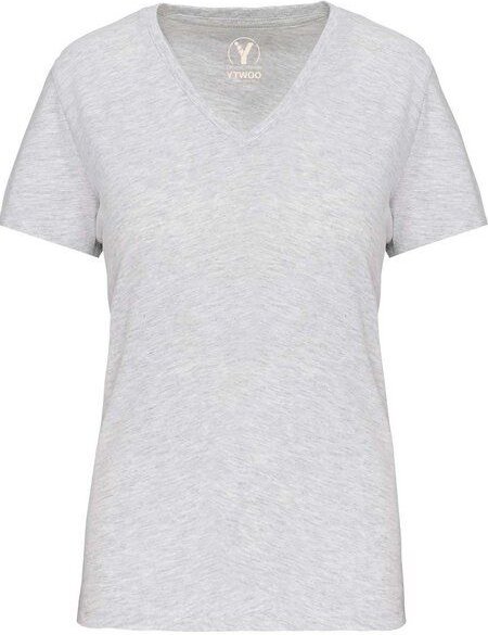 YTWOO Basic Damen T-Shirt mit V-Ausschnitt aus Bio-Baumwolle in Conversion