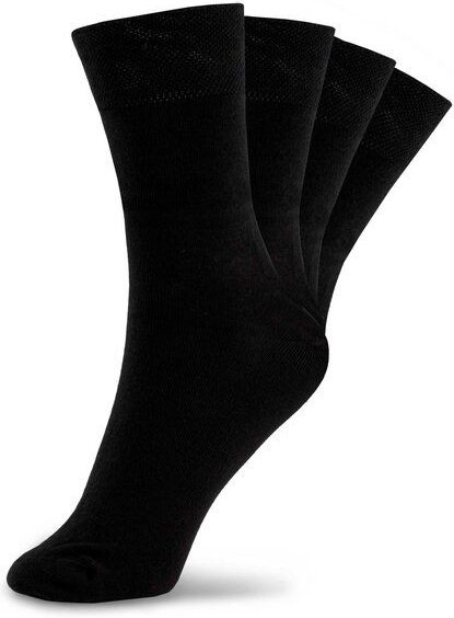 flat design by Mareike Kriesten 4 Paar Business-Socken aus Bio-Baumwolle schwarz, fair hergestellt in Portugal (EU)