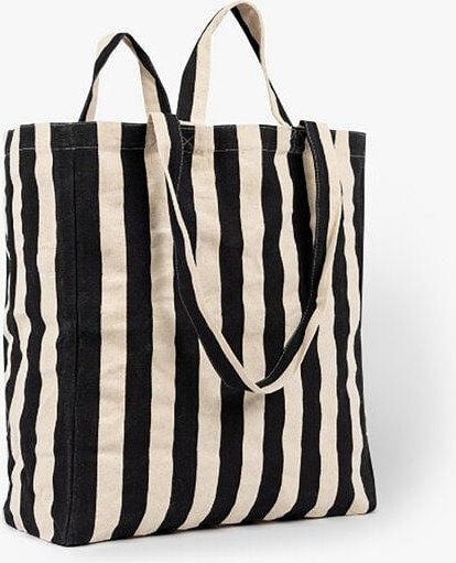 OMOM Einkaufstasche | Strandtasche | Tragetasche aus Bio-Baumwolle gestreift