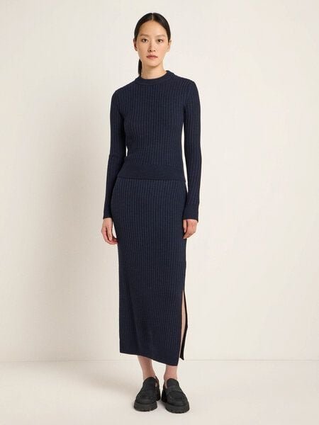 LANIUS Rippenpulover aus Bio-Merinowolle