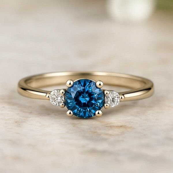 Spirit of Island Blauer Saphir & Diamanten Ring | 750 Gelbgold