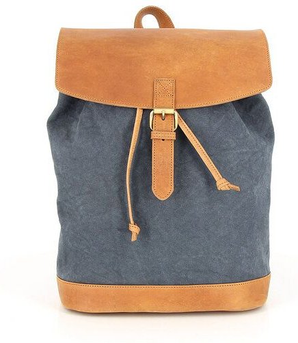 GLOBO Fair Trade Lässiger Rucksack NOIDA aus Canvas & mattem Ökoleder