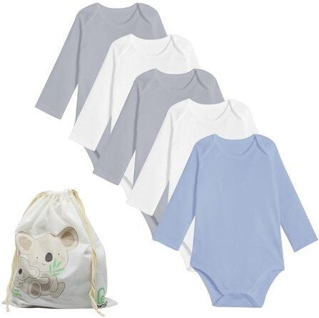 Biorganic 5er-Pack Baby Body Unisex Langarm, GOTS-zertifiziert