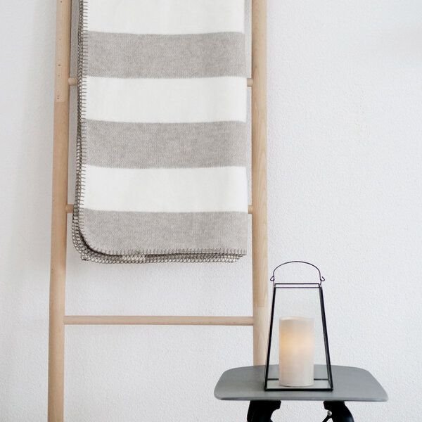 RIEMA Germany flauschige Wolldecke mit Streifen aus weicher Bio-Baumwolle STINE