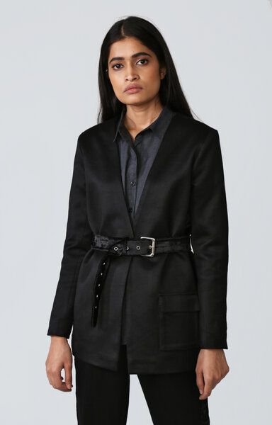 ÏMAIMA Elmas Blazer aus Biobaumwolle mit Samt Details