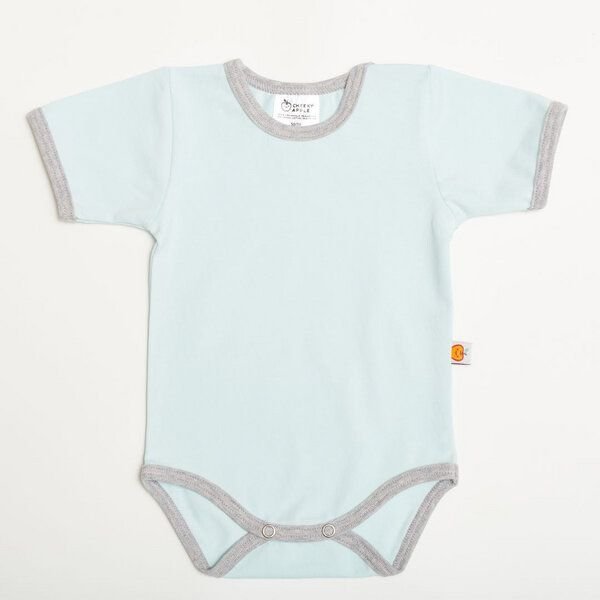 Cheeky Apple Kurzarm-Body aus Bio-Baumwolle "Pastell Uni" Rosa/Türkis/Hellblau