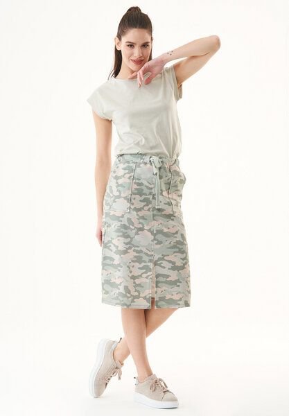 ORGANICATION Rock aus Bio-Baumwolle mit Camouflage-Muster