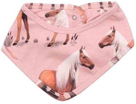 Baby Dreieckstuch Baumwolle Beauty Horses rosa, weiches Halstuch gegen Sabbern & Wind für empfindliche Haut – Walkiddy
