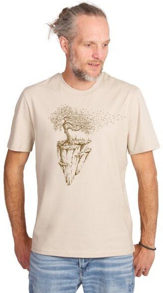 Life-Tree Shirt aus Biobaumwolle für Herren "Maple Island" in Natural Raw/Green Bay/Desert Dust