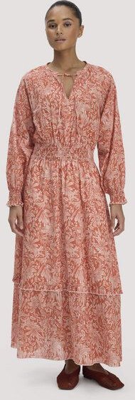 hessnatur Gewebe Kleid mit Taillierung Maxi aus reiner Bio-Baumwolle