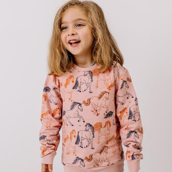 Thumbnail - Sweatshirt Kinder Bio-Baumwolle Wind´s Path rosa GOTS zertifiziert kuscheliges Walkiddy Sweatshirt innen weich hautfreun...