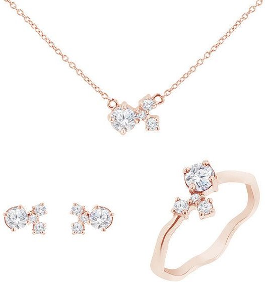 Eppi Cluster Schmuckset mit Moissaniten und Lab Grown Diamanten Halli