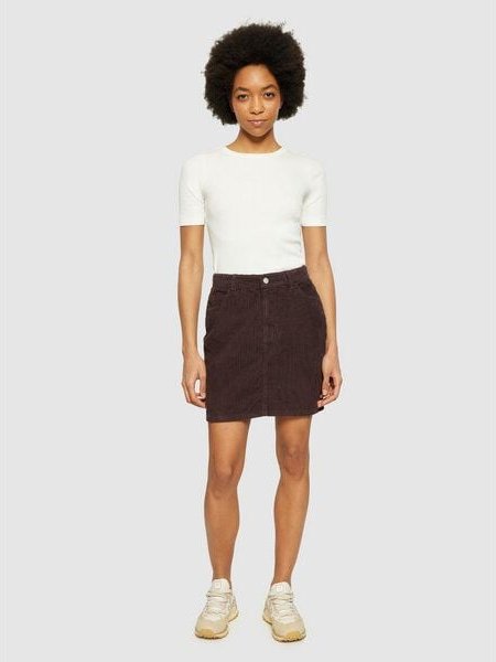 KnowledgeCotton Apparel Cord Rock Irregular Corduroy Skirt aus Bio-Baumwolle