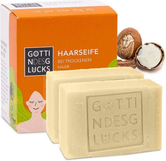 Thumbnail - Göttin des Glücks Haarseife für trockenes Haar mit Shea Butter 2 x 80 g