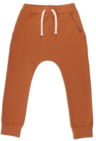 Kinder Jogginghose GOTS zertifiziert Bio-Baumwolle Braun uni elastischer Bund „Deep Brown“ – Walkiddy
