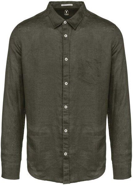 YTWOO Leinenhemd für Herren aus 100% Leinen mit Kragen