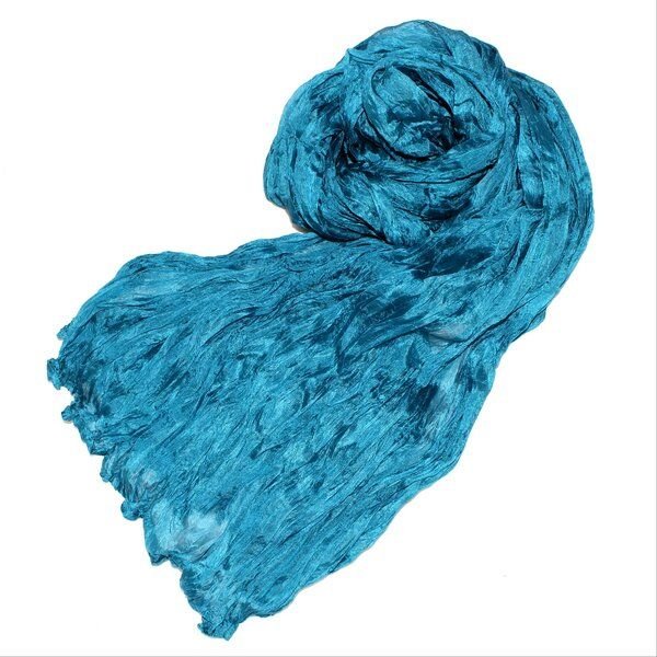 Schönes aus Indochina Seidenschal Crinkle einfarbig