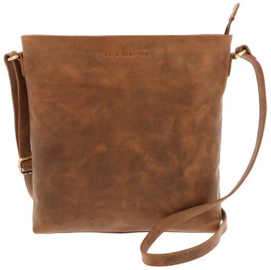 Thumbnail - MoreThanHip Crossbody umhängetasche aus mattem Vintage Öko-Leder - Bryony braun oder schwarz