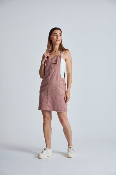 Flax and Loom Leinen Latzkleid Peggy