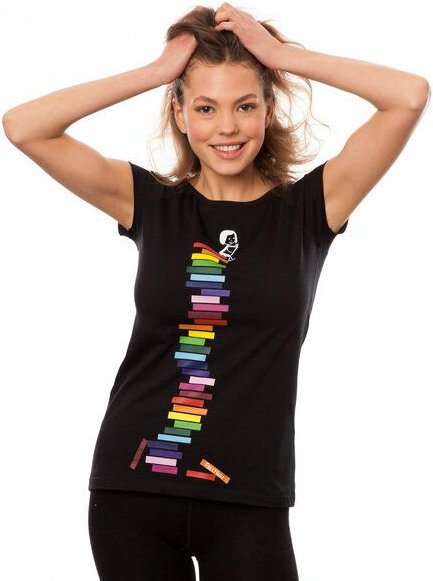 FellHerz Damen T-Shirt Books Girl Bio Fair