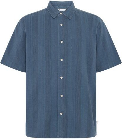 KnowledgeCotton Apparel Lockeres Kurzarmshirt mit Struktur aus Bio-Baumwolle