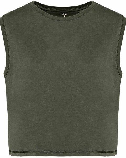 YTWOO Ärmelloses Damen-Crop-T-Shirt aus Bio-Baumwolle