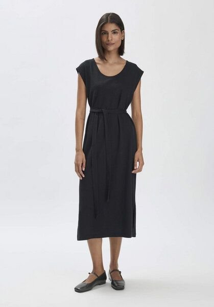 hessnatur Jersey Kleid Midi Relaxed aus Leinen und Bio-Baumwolle