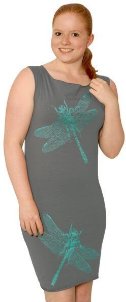 HANDGEDRUCKT "3Azurjungfern" Bio-Kleidchen