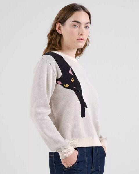 DEDICATED Pullover Long Cat - Vanilla White