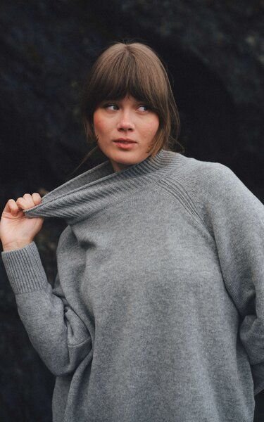 Kopyto IRBIS - Damen Rollkragenpullover Stickpullover 100% Merinowolle