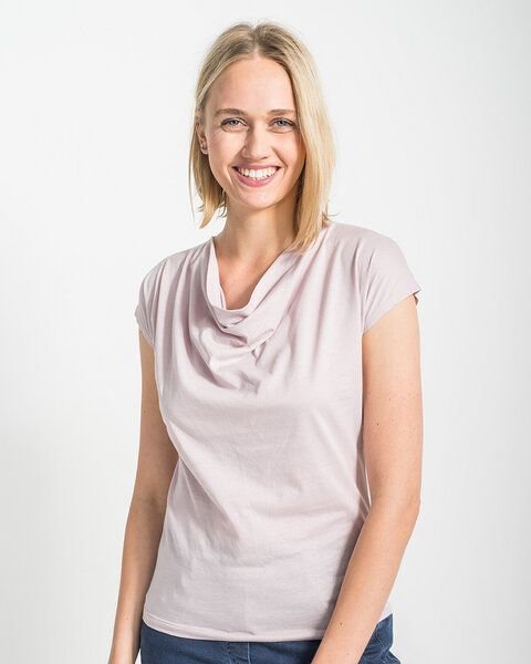 Alma & Lovis Shirt mit Wasserfall-Ausschnitt, aus Bio-Baumwolle | Short Cascade