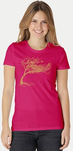 Peaces.bio - handbedruckte Biomode Bio-Damen-T-Shirt "Windy Tree"