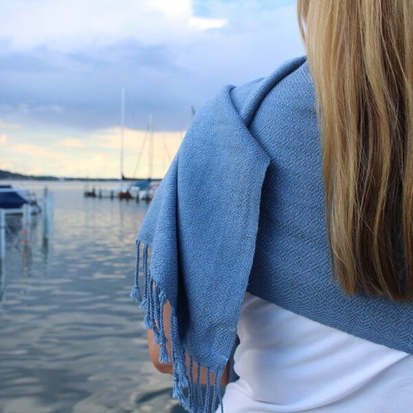 Schönes aus Indochina Upcycling Baumwollschal handgewebt und fair gehandelt