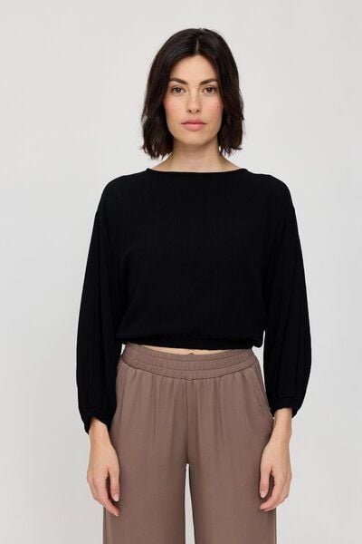 Mazine Langarm-Bluse Crinkle