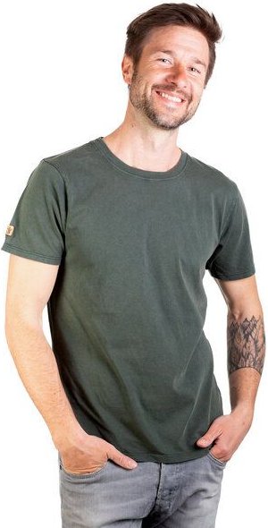 Thumbnail - Life-Tree Shirt aus Biobaumwolle für Herren "Basic" Stone Washed Green/Red/Blue