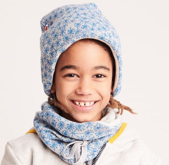 Cheeky Apple Halswärmer "Jacquard gemustert/Fleece Grau" 100% Bio-Baumwolle