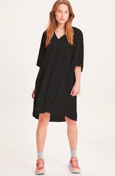 KnowledgeCotton Apparel Midi Kleid - HEATHER cotton crepe A-shape dress - aus Bio-Baumwolle
