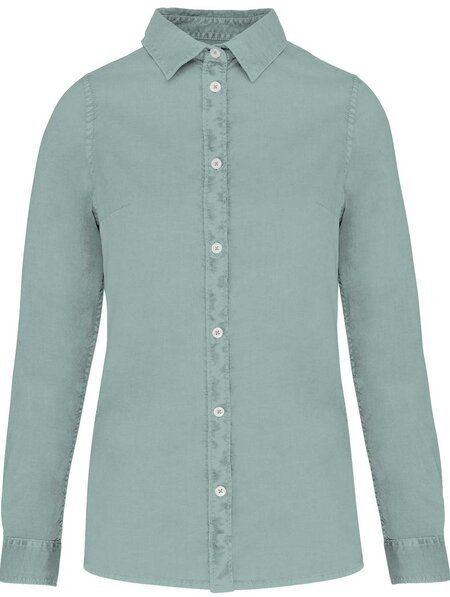 YTWOO Umweltfreundliches ausgewaschenes Damenhemd aus Bio-Baumwolle