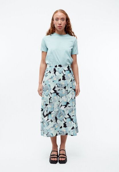 Givn Berlin Midi-Rock GBVANA aus TENCEL - Gentle Blue (Dreamy Florals)