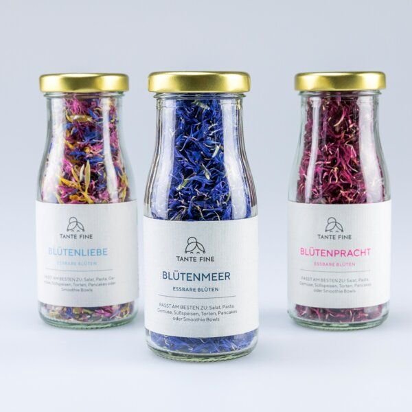 Tante Fine Bio BLÜTENKONFETTI * essbare Blüten in allen Farben * Streudeko für Gerichte