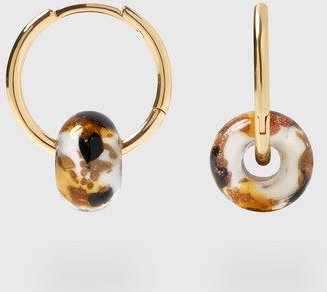 fejn jewelry Creole 'murano huggie" mit buntem Glasanhänger