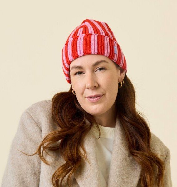 popeia Special Beanie gestreift aus 100% Merinowolle (mulesingfrei)