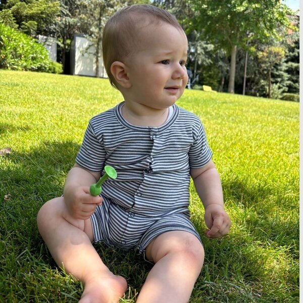 Baby Strampler, gestreift 'OrganicEra' aus Bio-Baumwolle