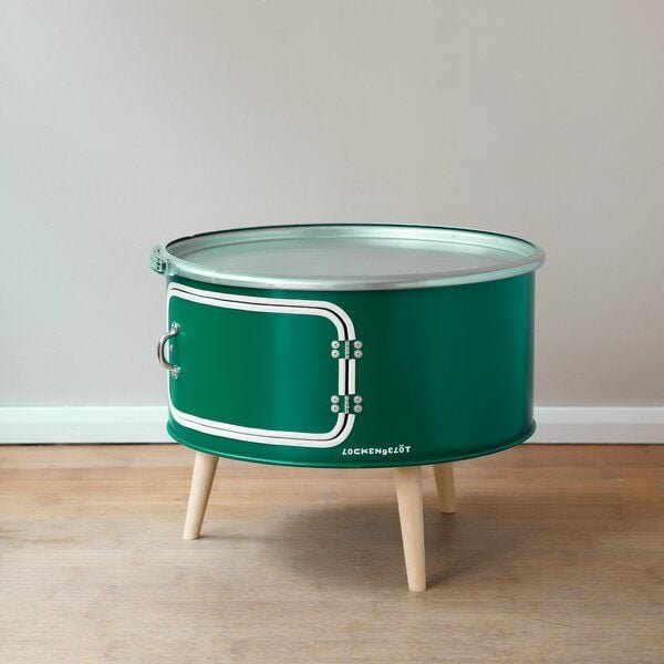 Lockengelöt Betty mit Tür - Couchtisch aus einem Hamburger Ölfass