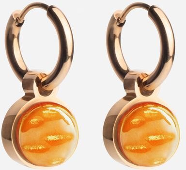 ALEXASCHA Roségold Creolen mit Anhänger | Mix & Match