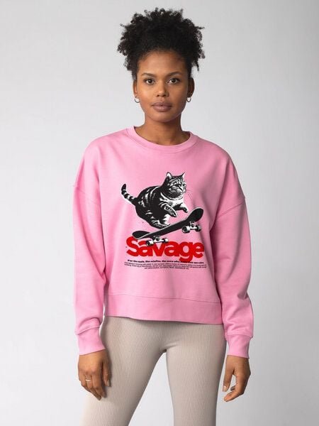 watapparel Sweatshirt Frauen Savage Cat