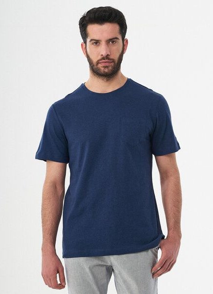 ORGANICATION T-Shirt aus Bio-Baumwolle und Leinen mit Brusttasche